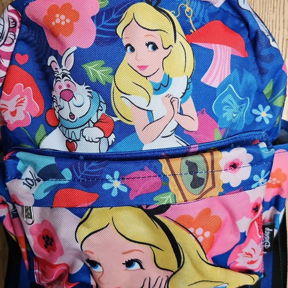 NWOT Disney Blue and Pink Alice in Wonderland Kids' Backpack